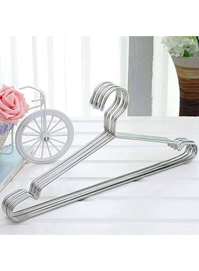 "Luxury Clothes Hanger Set – 10 Pieces, made of heavy-duty high-quality stainless steel. Designed with exceptional strength and durability to withstand all types of heavy clothing such as coats and jackets. (TG)" - Image 2